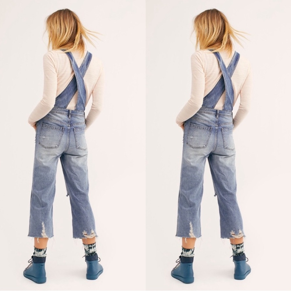 Free people x we the free baggy boyfriend overalls - Picture 3 of 11